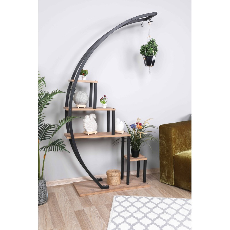 427_0-800x800 Deco ραφιέρα Atlantic pine μαύρο μελαμίνη 85x35x180cm ed427 - Image 1