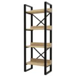 Βιβλιοθήκη Adisa Sapphire μελαμίνη μεταλλικός σκελετός 63x32x150εκ ed4281 - Image 3