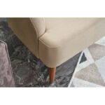 Πολυθρόνα ξύλινη Karina κρεμ χρώμα 73x80x87cm ed4294 - Image 5