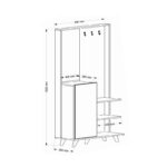 Έπιπλο εισόδου Trieste 89x35x192cm μελαμίνη μέταλλο ed430 - Image 2