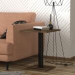 Βοηθητικό τραπέζι Hilda μέταλλο μαύρο μελαμίνη καρυδί 44 8x60cm ed4311 - Image 5