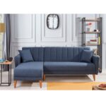 Γωνιακός καναπές Ecke Left μπλε χρώμα 225x85x145cm ed431 - Image 5