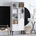 Βιβλιοθήκη Regulus άσπρο μελαμίνη 60x30x175εκ ed4321