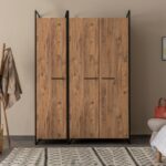 Ντουλάπα Dynamic μελαμίνη μέταλλο atlantic pine 104x52x225cm ed4326