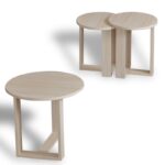 Σετ 3 τεμαχίων βοηθητικά τραπεζάκια Mira Oak μελαμίνη 52x47cm ed4329 - Image 3