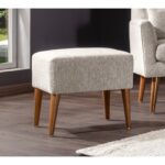 Σκαμπό Zeni κρεμ ξύλινα πόδια 46x45x50εκ ed4335