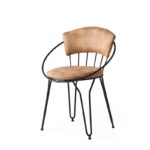 Πολυθρόνα Rimini μαύρο μπεζ χρώμα μέταλλο Σετ 2τμχ 60x50x76 5cm ed433 - Image 2