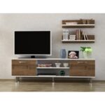 Έπιπλο TV Cezena χρώμα καρυδί λευκό 150x29 5x43cm ed4351