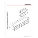 Έπιπλο TV Cezena χρώμα καρυδί λευκό 150x29 5x43cm ed4351 - Image 2