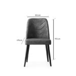 Σετ καρέκλες Dallas 2 τεμάχια μέταλλο βελούδο ανθρακί 50x49x90cm ed4359 - Image 2