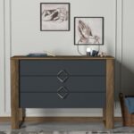 Μπουφές Bumerang καρυδί ανθρακί 110x44 8x76cm ed435