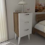 Κομοδίνο Bellini λευκό καρυδί 40x80x37 1cm ed4360 - Image 5