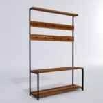 Έπιπλο εισόδου Portmanto Beatrix καρυδί μελαμίνη μεταλλικά πόδια 120x40x180εκ ed4375 - Image 5