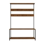 Έπιπλο εισόδου Portmanto Beatrix καρυδί μελαμίνη μεταλλικά πόδια 120x40x180εκ ed4375 - Image 3