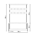 Έπιπλο εισόδου Portmanto Beatrix καρυδί μελαμίνη μεταλλικά πόδια 120x40x180εκ ed4375 - Image 2