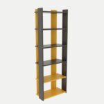 Βιβλιοθήκη Sakr ανθρακί κίτρινο χρώμα μελαμίνη 180x63x32cm ed4389 - Image 3