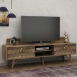 Έπιπλο tv Scintillio μελαμίνη καρυδί 180x29 5x48 6cm ed4392