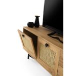 Έπιπλο TV Frosinone oak μαύρο χρώμα μελαμίνη 140x40x60cm ed4398 - Image 5