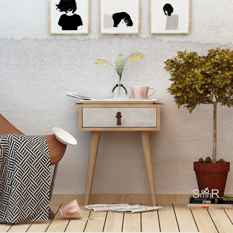 4416_0-800x800 Κομοδίνο Astava δρυς άσπρο μελαμίνη 40x35x65 6εκ ed4416 - Image 1