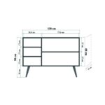 Μπουφέ Mente SONOMA OAK ΜΕΛΑΜΙΝΗ 120x36xH90cm ed4417 - Image 2