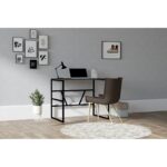 Γραφείο Moon μελαμίνη ανθρακί χρώμα 90x74x60cm ed4419 - Image 5