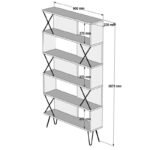 Βιβλιοθήκη Extra κρεμ μελαμίνη 90x22x167 3εκ ed4427 - Image 2