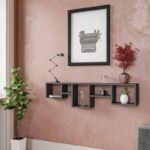 Ράφι τοίχου Amanos ανθρακί μελαμίνη 120x17x32cm ed4434