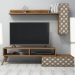 Έπιπλο τηλεόρασης Planet καρυδί κρεμ 150x37 2x37 8cm ed4437 - Image 4