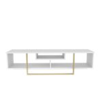 Έπιπλο τηλεόρασης Asini λευκό χρυσό 150x35 2x40 2cm ed4443 - Image 3