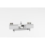 Έπιπλο τηλεόρασης Tauber άσπρη μελαμίνη 180x40x50cm ed4446 - Image 4