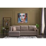 Γωνιακός καναπές Ece Left κρεμ 242x90x88cm ed4450