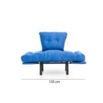 Anitta πολυθρόνα κρεβάτι μπλε ύφασμα 128x35x65cm ed4459 - Image 2