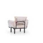 Anitta πολυθρόνα κρεβάτι κρεμ ύφασμα 128x35x65cm ed4460 - Image 5