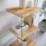 Βοηθητικό τραπεζάκι Niagara 40x35x80cm γυαλί και ξύλο ed4469 - Image 5