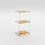 Βοηθητικό τραπεζάκι Niagara 40x35x80cm γυαλί και ξύλο ed4469 - Image 3