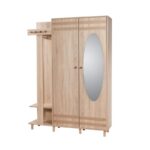 Έπιπλο εισόδου Garmanto δρυς μελαμίνη 135x36x194εκ ed4478 - Image 5