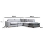 Γωνιακός καναπές Loop 246x266cm γκρι ed4479 - Image 3