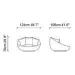 Πολυθρόνα Cherry γκρι ύφασμα 124x106x76cm ed4486 - Image 2