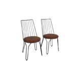 Καρέκλα Sedia μαύρο χρώμα μέταλλο 44x44x84cm set 2τεμ ed4498