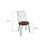 Καρέκλα Sedia μαύρο χρώμα μέταλλο 44x44x84cm set 2τεμ ed4498 - Image 2