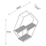 Ραφιέρα Narcissus καρυδί μαύρο ξύλο μεταλλικό πλαίσιο 60x53x15εκ ed4507 - Image 2