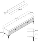 Έπιπλο τηλεόρασης Istanbul καρυδί 180x35x47cm ed4513 - Image 2