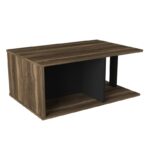 Τραπέζι σαλονιού Hilda καρυδί μελαμίνη μεταλλικός σκελετός 90x60x40εκ ed4535 - Image 3