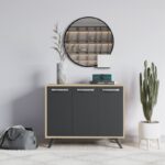 Μπουφές Piffali δρυς ανθρακί μελαμίνη 100x35x82εκ ed4547