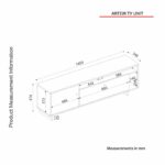 Έπιπλο τηλεόρασης Adriano καρυδί μαύρο χρώμα 140x34 8x47 4 ed4551 - Image 2