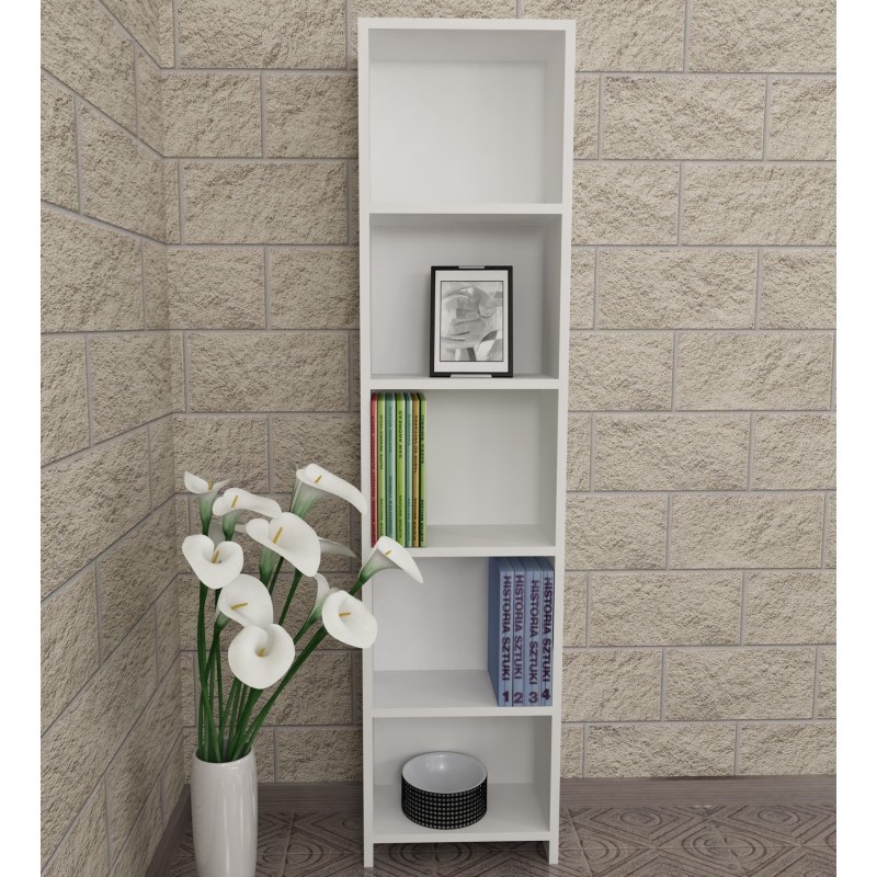 4556_0-800x800 Βιβλιοθήκη Cansu άσπρο μελαμίνη 38 6x19 5x160εκ ed4556 - Image 1