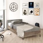 Μονό κρεβάτι Him καφέ γκρι μελαμίνη 199 8x98 2x58 8εκ ed4569