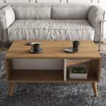 Τραπεζάκι σαλονιού Esordio 90x41 6x54cm μελαμίνη oak άσπρο ed4573 - Image 5