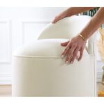 Σκαμπώ Dover κρεμ 50x45cm ed4575 - Image 3