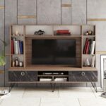 Έπιπλο tv Asti καρυδί μαύρο χρώμα μελαμίνη 180x135 7x35 2cm ed4576 - Image 5